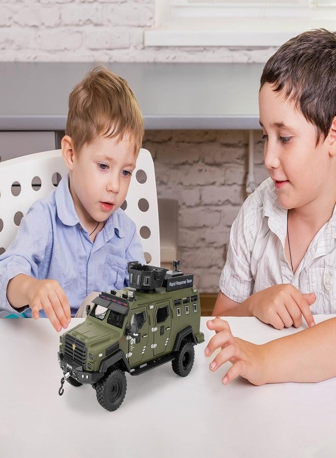 FEXXA سيارة FEXXA متوافقة مع نموذج سيارة Saber-Toothed Tiger المدرعة المصنوعة من سبيكة معدنية بمقياس 1:24، لعبة سيارة قابلة للتحصيل مصنوعة من المعدن المصبوب ومحمية من المتفجرات، سيارة لعبة تعمل بالسحب للخلف مع صوت وضوء للكبار والصغار (أخضر) - Image 2